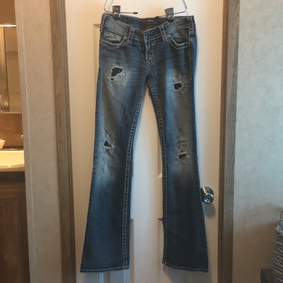 Silver jeans.  Bootcut - Picture 1 of 2